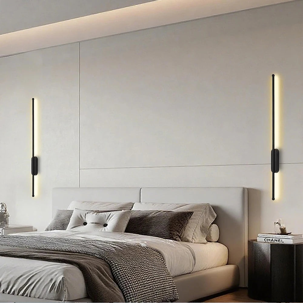 Modern Creative Strip Led Wall Lamp 3 colors Minimalist Bedroom Bedside Wall Sconce  Living Room TV Sofa Background Wall Lamp