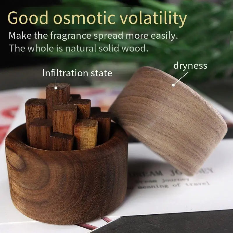 Diffuser Essential Oil Wood Fragrance Diffuser  Unique Woodwork Fireless Fragrance Aromatherapy Essential Oil Extends Fragrance