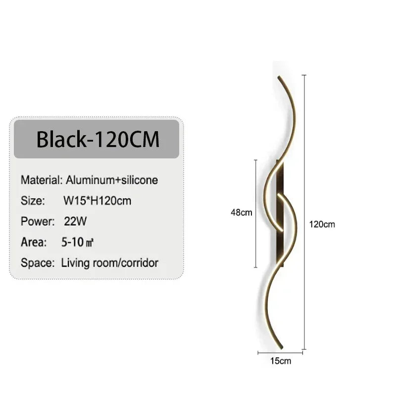 Modern Minimalist Long Strip Wall Lamp Minimalist Bedroom Living Room Grid Lamp Sofa TV Background Decorative Lamp