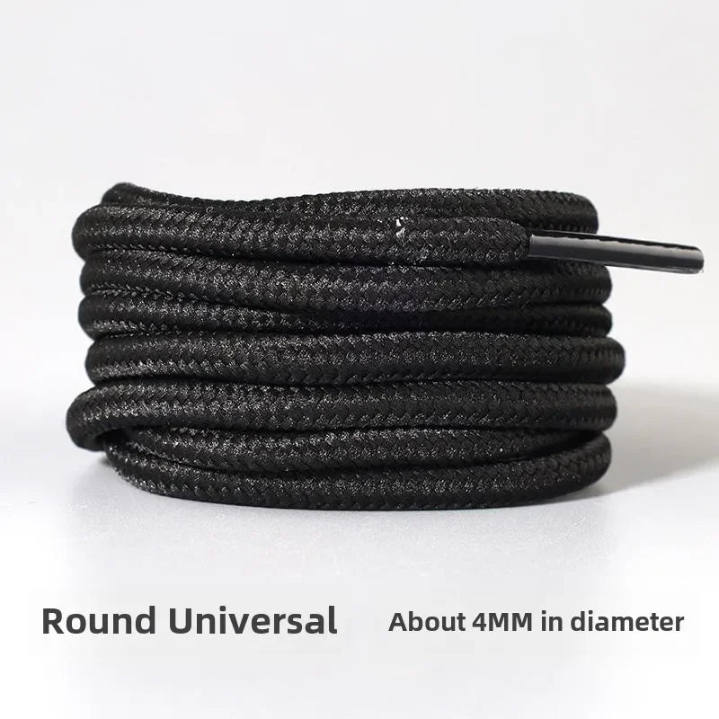 Black Shoelace Men's and Women's Flat round Leather Shoes  Boots Sports Basketball Board Shoes Shoelace Extra Long 60-180cm