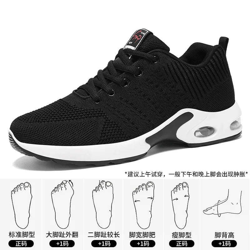 Men's Trendy Breathable Lace-Up Running Shoes Korean Light Casual Sports Sneakers