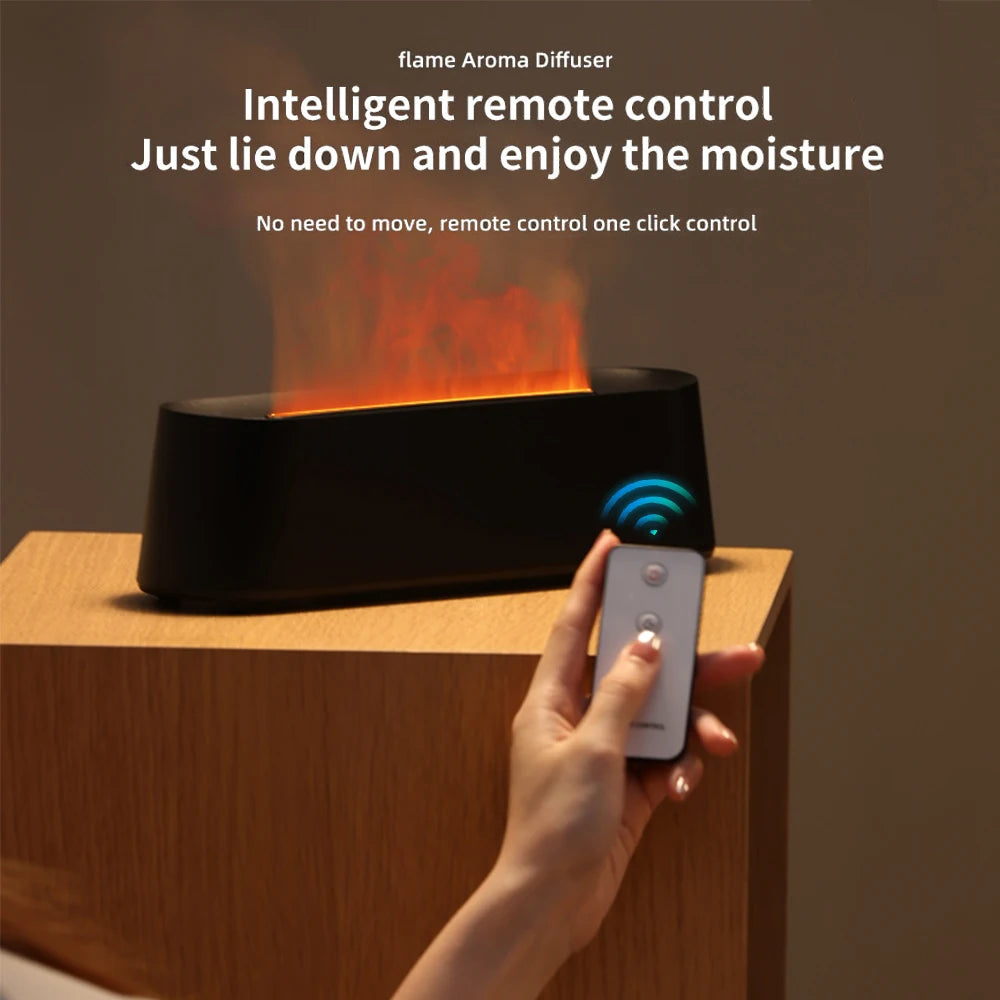 Essential Oil Aroma Diffuser Multicolor Flame Humidifier Timing Protect Colorful Ambient Light Home Air Humidifier Aroma Machine