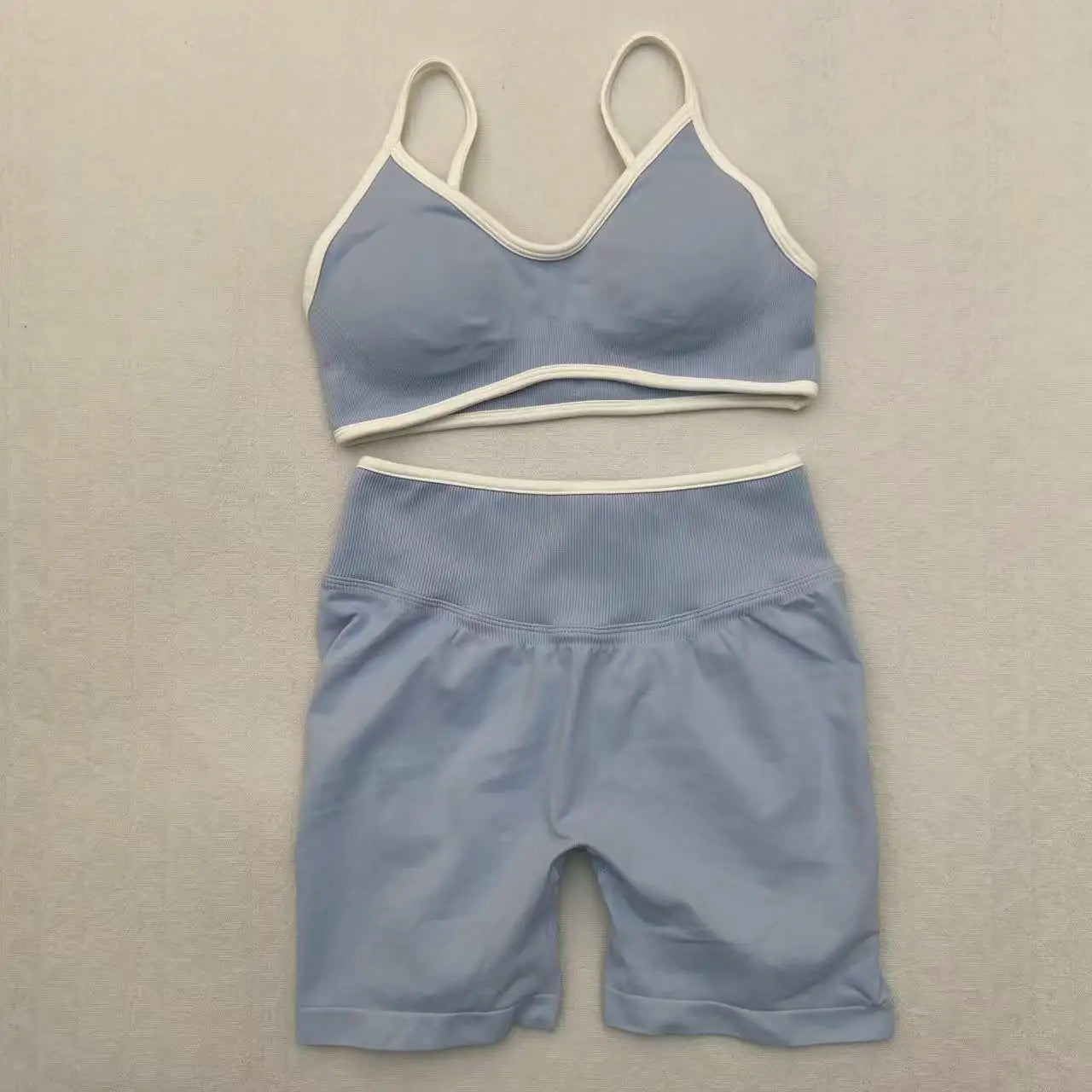 2 Pcs Seamless Yoga Set Women Yoga Tight Pants Set Sling Sports Bra Gym Clothing Workout Shorts Set