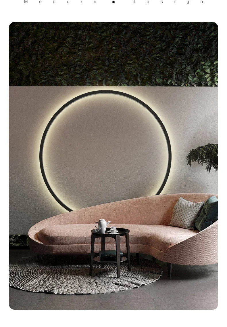 Modern Decor LED Wall Lamp For Bedroom Living Room Home Nordic Design Round Ring Indoor USB Wall Sconce Lighting Fixture