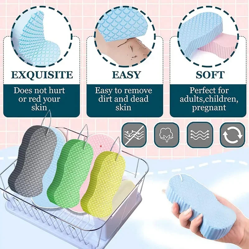 1pc Soft Sponge Body Scrubber Bath Exfoliating Scrub Sponge Shower Brush Body Skin Remover Exfoliante