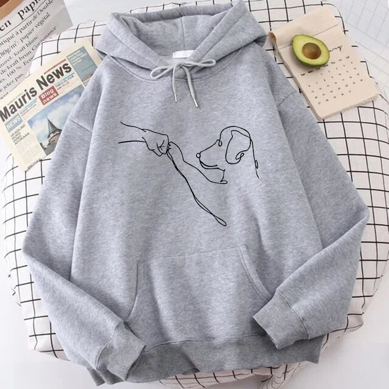 Unisex Casual Fashion Dog Design Print Hoodie Graphic Y2k Long Sleeve Sweatshirt Hooded Women's Autunm Winter Streetwear Clothes