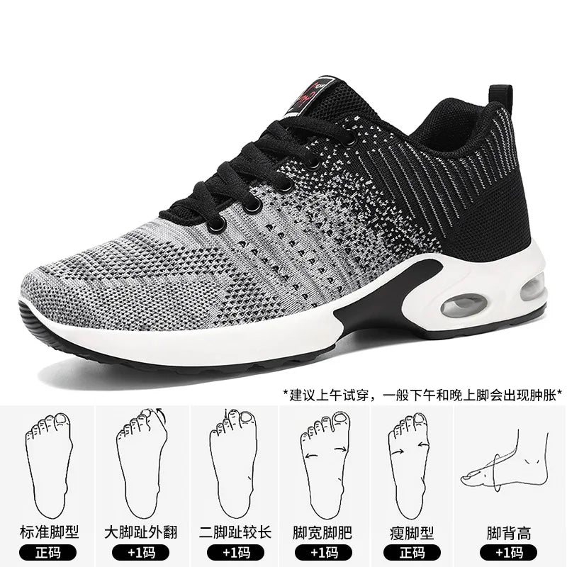 Men's Trendy Breathable Lace-Up Running Shoes Korean Light Casual Sports Sneakers