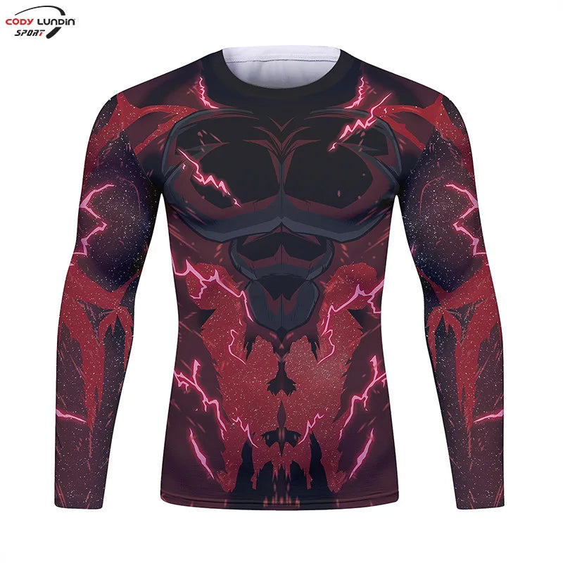 Gym Compression Shirt Men Anime GOKU Cosplay Costume T-Shirt Quick Dry  Long Sleeve Fitness Bodybuilding Workout Sport Shirts