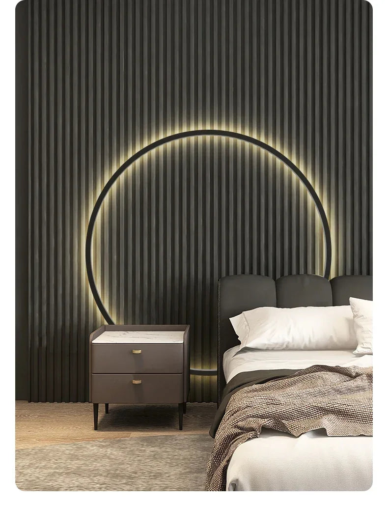 Modern Decor LED Wall Lamp For Bedroom Living Room Home Nordic Design Round Ring Indoor USB Wall Sconce Lighting Fixture