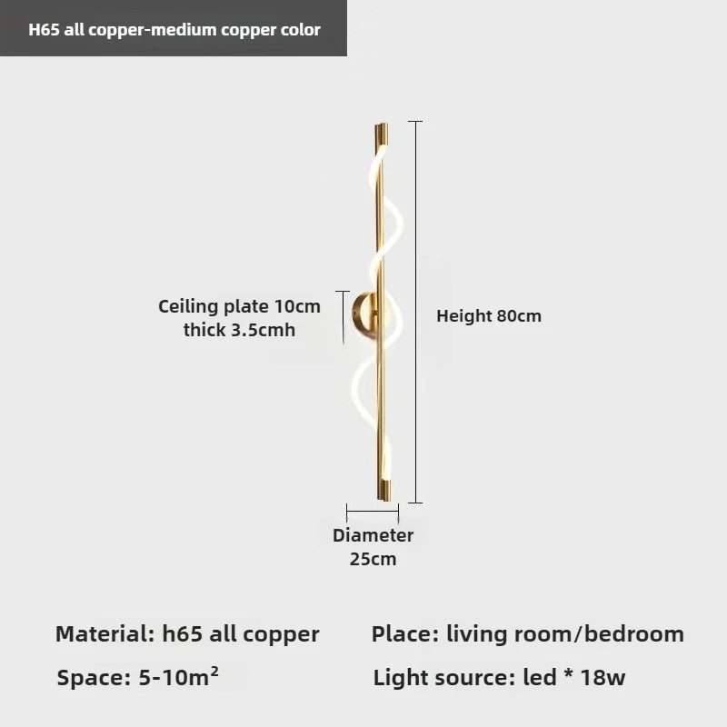 Bedroom Bedside LED Wall Lamp Italian Minimalist Designer Creative Art Living Room TV Background Corridor Staircase Decoration