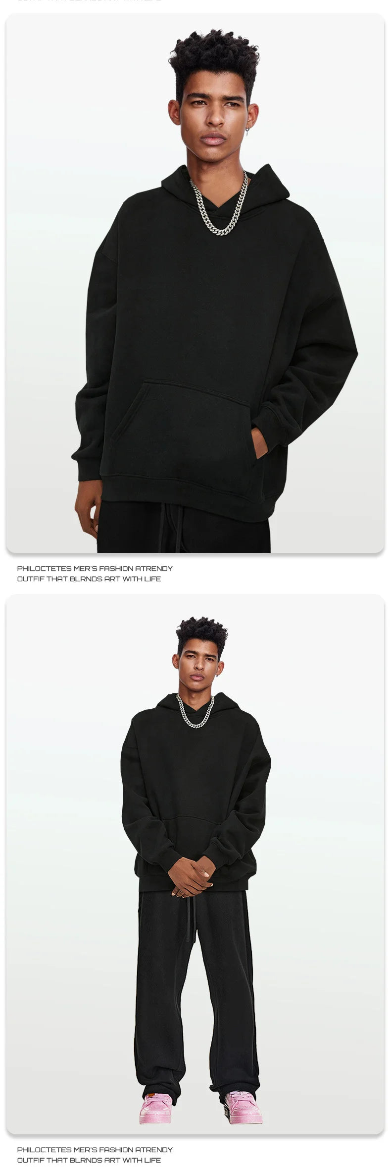 Custom Hoodies 2024 autumn winter new American fashion 380g hooded sweatshirt for men US size Oversized