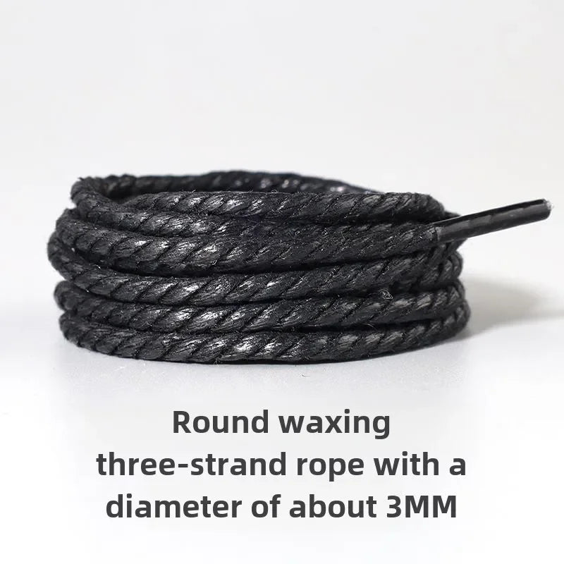 Black Shoelace Men's and Women's Flat round Leather Shoes  Boots Sports Basketball Board Shoes Shoelace Extra Long 60-180cm