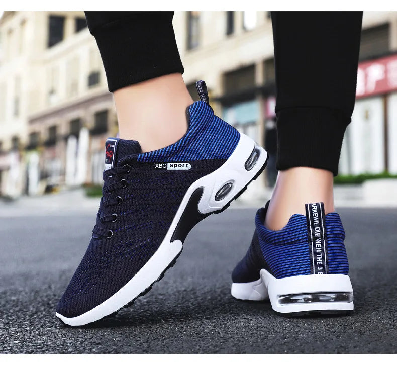 Men's Trendy Breathable Lace-Up Running Shoes Korean Light Casual Sports Sneakers