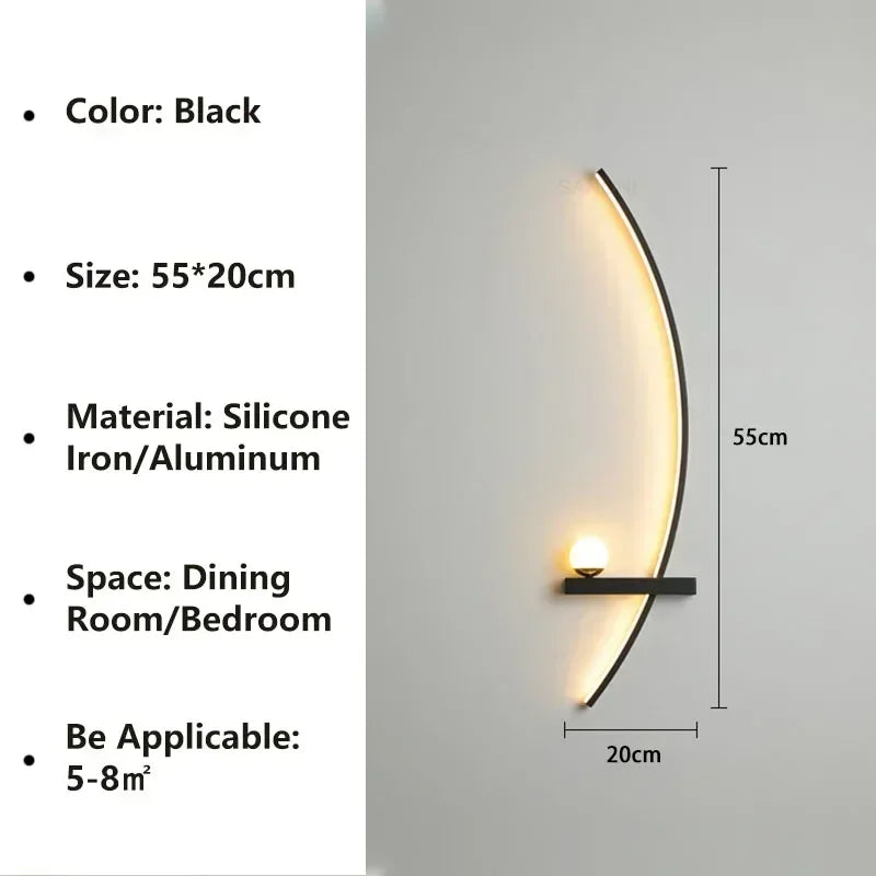 Modern LED Wall Lamps Minimalist Stripes Wall Sconce Decorative for Bedroom Bedside Home Living Room Background Lighting Luster