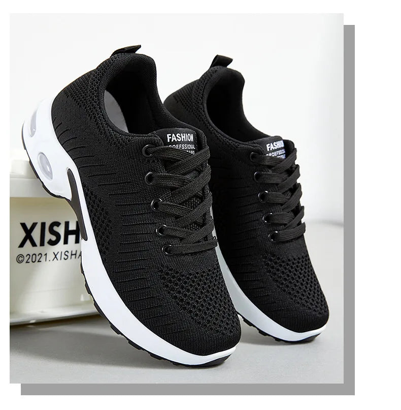Spring 2025 Women's Large Size Running Shoes Casual Air Cushion Sports Sneakers Comfortable Breathable Fitness Footwear