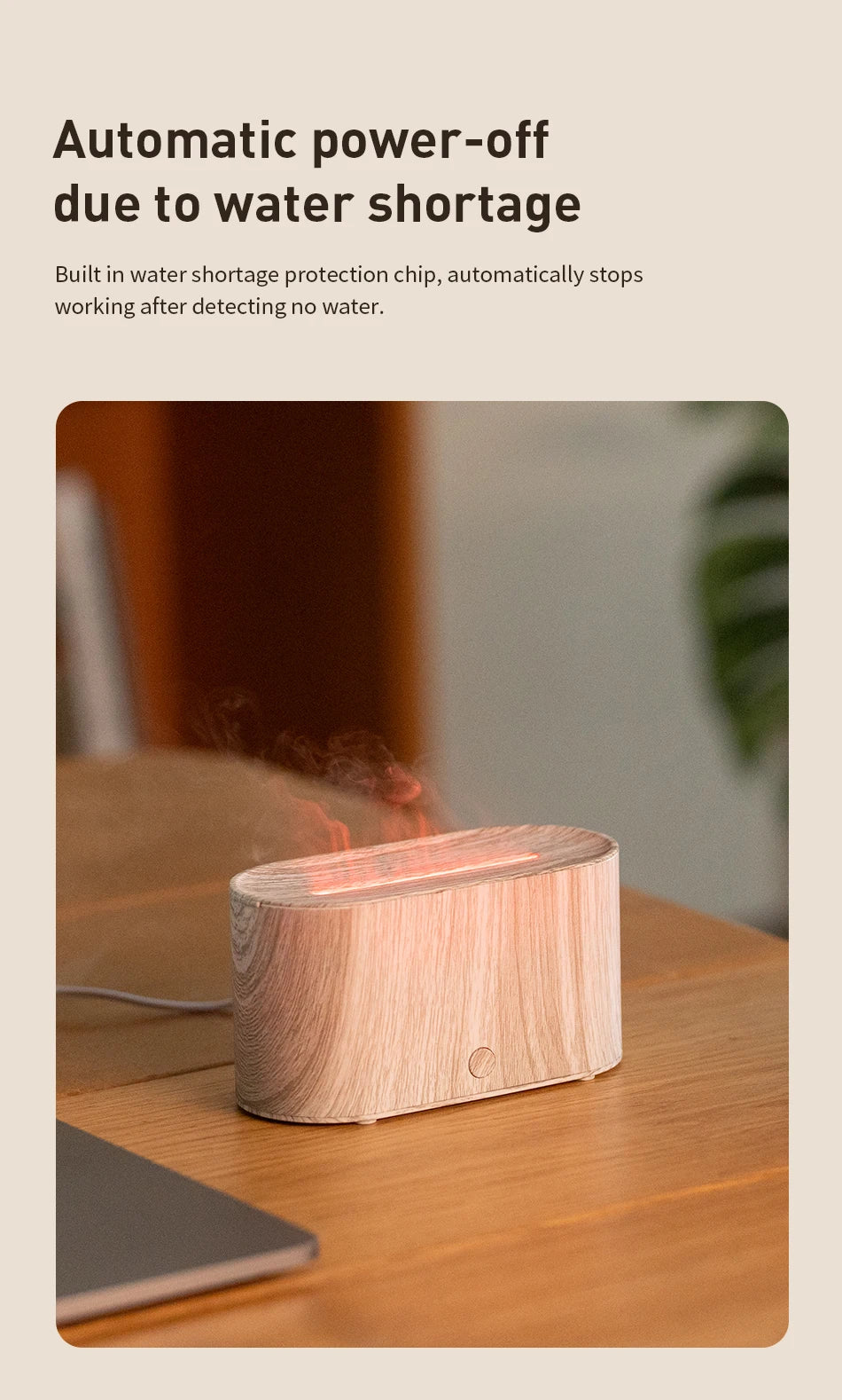 160ml Flame Diffuser Humidifier 7 Colors Light Changing Essential Oil Diffusers Aromatherapy Diffusers for Home Office Bedroom
