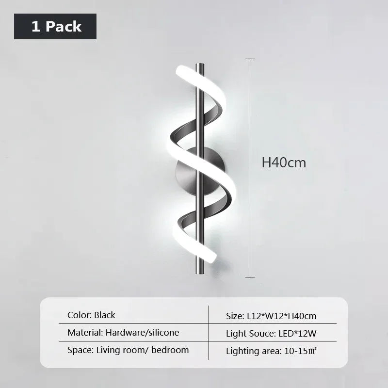 Modern LED Wall Lamp Luxury Home Decor Line Wall Sconce Bedroom Bedside Corridor Living Room Backgroud Black White Gold Lights