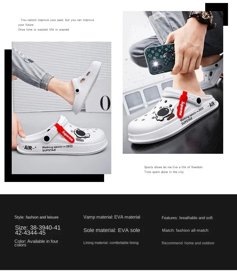 Men Women Sandals Breathable Home Slippers Outdoor Fashion Garden Clogs Couple Water Shoes Sandals For Men Black White