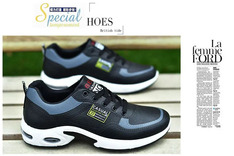 2025 new spring trend sports men's shoes Lace-up thick sole casual breathable fashion shoes Large size Wear skid resistance