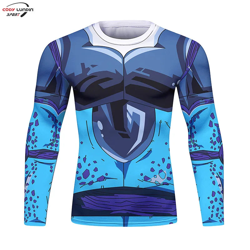 Gym Compression Shirt Men Anime GOKU Cosplay Costume T-Shirt Quick Dry  Long Sleeve Fitness Bodybuilding Workout Sport Shirts