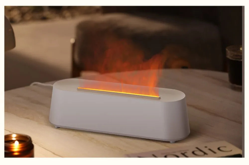 Essential Oil Aroma Diffuser Multicolor Flame Humidifier Timing Protect Colorful Ambient Light Home Air Humidifier Aroma Machine