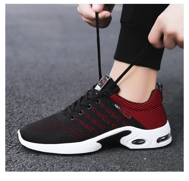 Men's Trendy Breathable Lace-Up Running Shoes Korean Light Casual Sports Sneakers