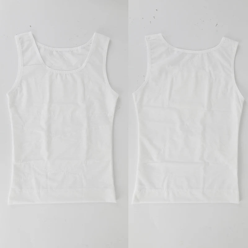 Compression Shirt for Men Slimming Undershirt Body Shaper Tank Top Gynomastica Sleeveless Shapewear Vest Mesh Cross Suit 3XL