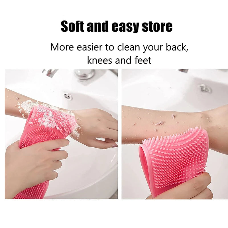 Silicone Body Scrubber Back Massage Exfoliating Sponge Bathroom Bath Brush Scrub Shower Brush Body Wash Scrub Removal Bath Spong