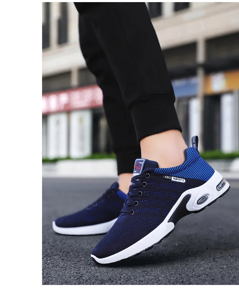 Men's Trendy Breathable Lace-Up Running Shoes Korean Light Casual Sports Sneakers