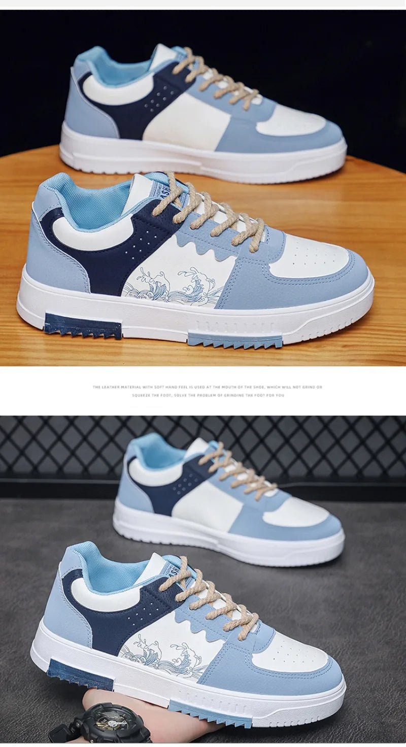 Men's Thick Soles Casual Shoes Four Seasons Soft Sole Low Tops Outdoor Walking Shoes Fashion Sports Board Shoes Vulcanized Shoes