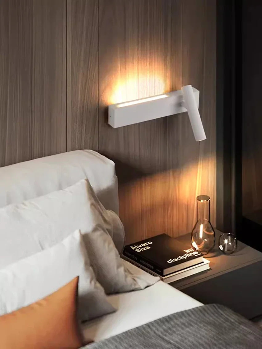 Bedroom Bedside LED Reading Wall Lamp Atmosphere Lamp Modern and Minimalist Hotel Study Living room Background Wall Sconce