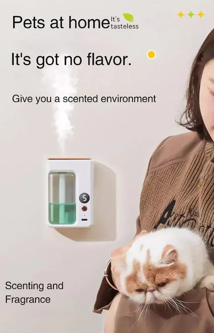 Diffuser Aromatherapy Machine with Display,Wireless Wall Hanging Portable Automatic Fragrance Spray Bathroom DeodorizationPurify