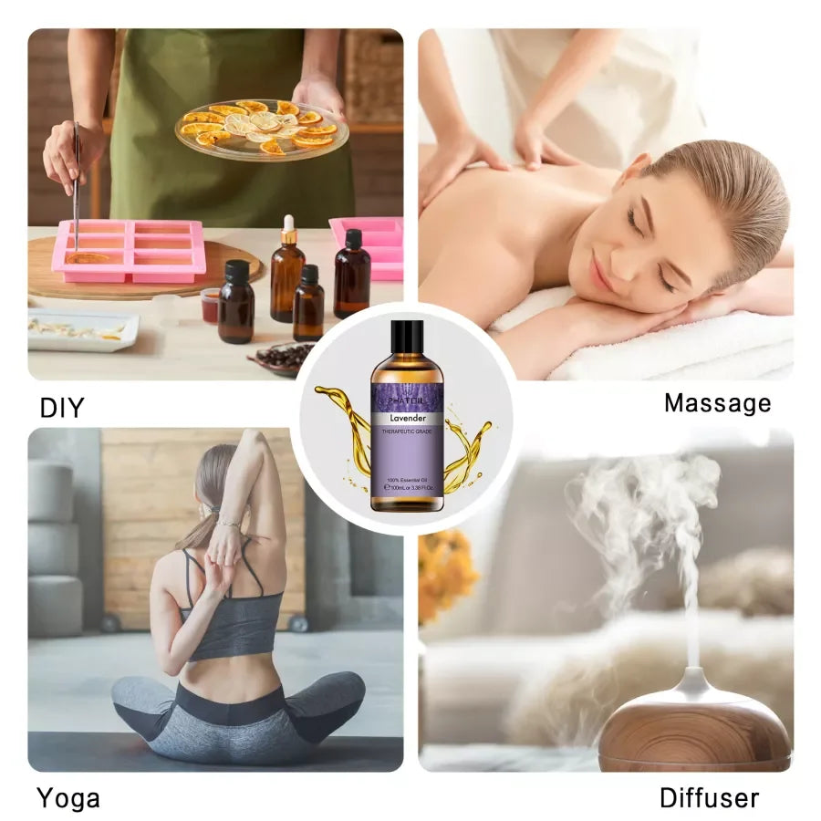 100ml Lavender Jasmine Vanilla Oil for Sleeping Relaxing Aromatherapy Humidifiers Diffusers Essential Oils for Candle Making DIY