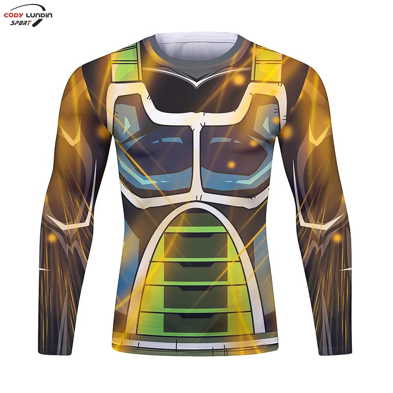 Gym Compression Shirt Men Anime GOKU Cosplay Costume T-Shirt Quick Dry  Long Sleeve Fitness Bodybuilding Workout Sport Shirts