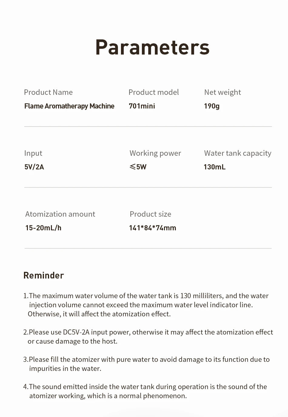 160ml Flame Diffuser Humidifier 7 Colors Light Changing Essential Oil Diffusers Aromatherapy Diffusers for Home Office Bedroom