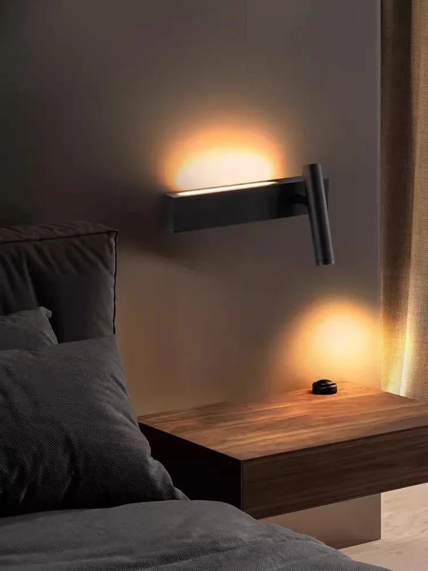 Bedroom Bedside LED Reading Wall Lamp Atmosphere Lamp Modern and Minimalist Hotel Study Living room Background Wall Sconce