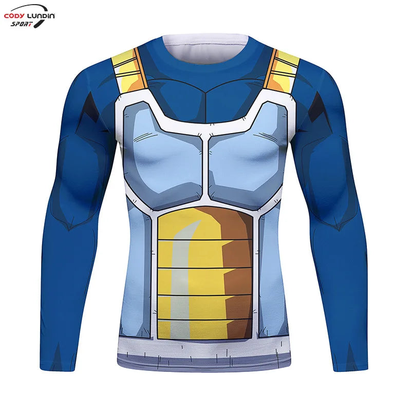 Gym Compression Shirt Men Anime GOKU Cosplay Costume T-Shirt Quick Dry  Long Sleeve Fitness Bodybuilding Workout Sport Shirts