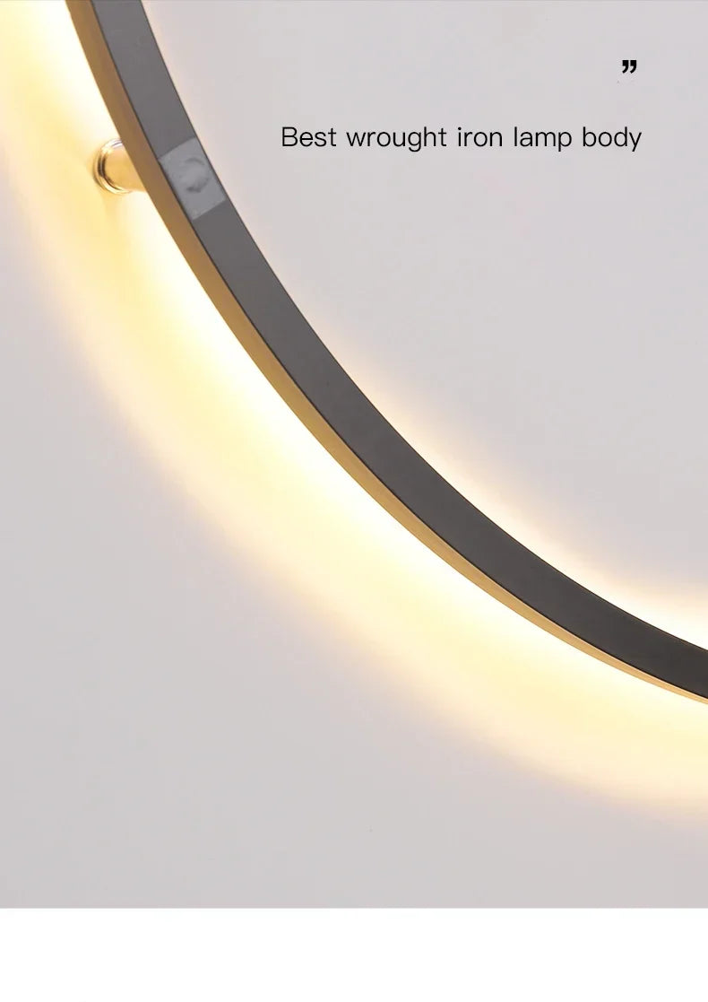 Modern Decor LED Wall Lamp For Bedroom Living Room Home Nordic Design Round Ring Indoor USB Wall Sconce Lighting Fixture