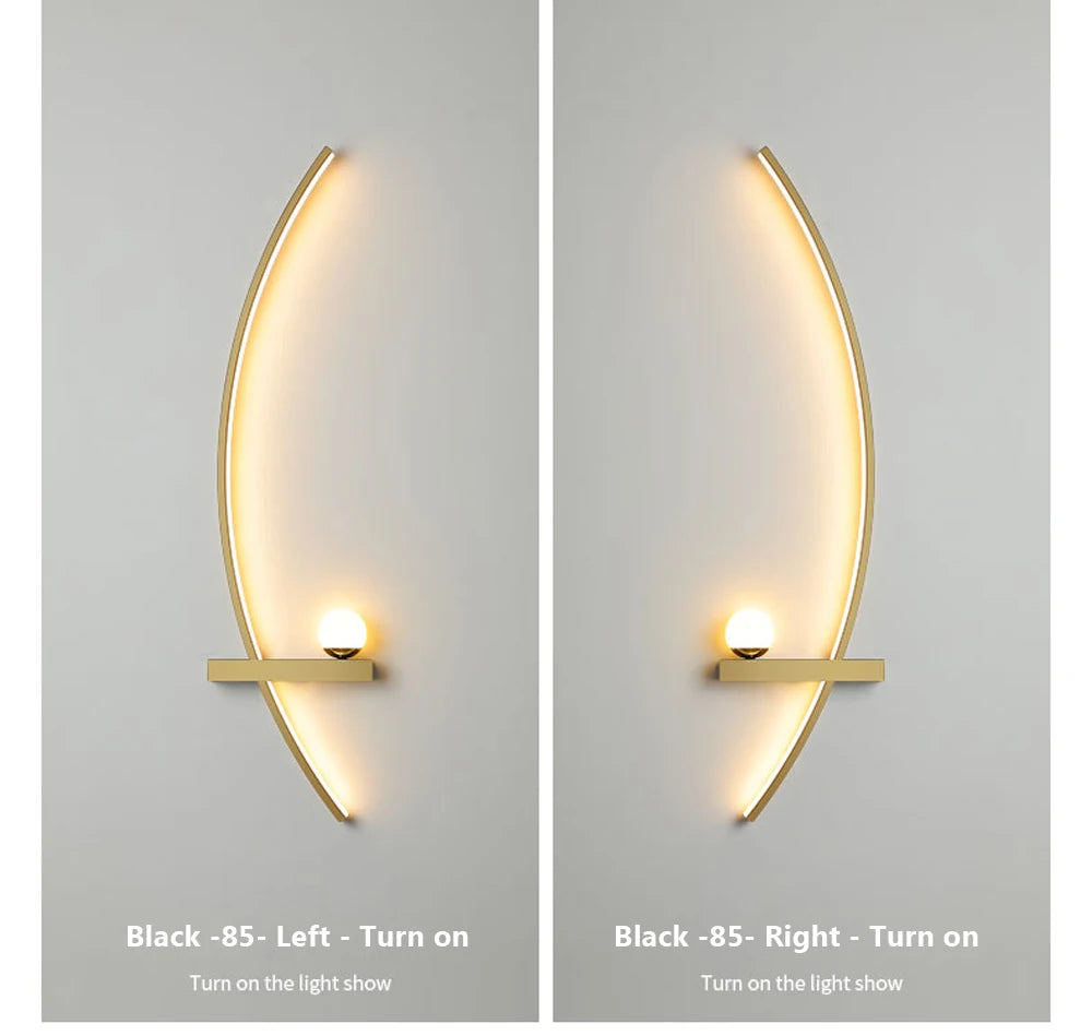 Minimalist LED Wall Lamp Modern Stripes Wall Sconce For Bedroom Bedside Living Room Study Stairs Home Decor Indoor Fixture