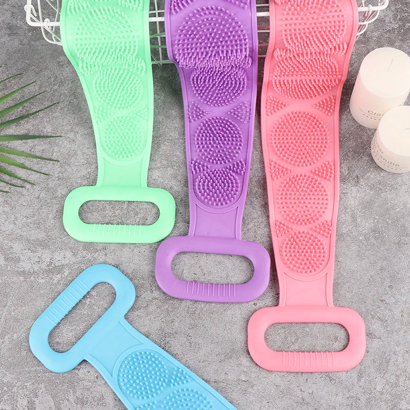 Silicone Body Scrubber Back Massage Exfoliating Sponge Bathroom Bath Brush Scrub Shower Brush Body Wash Scrub Removal Bath Spong