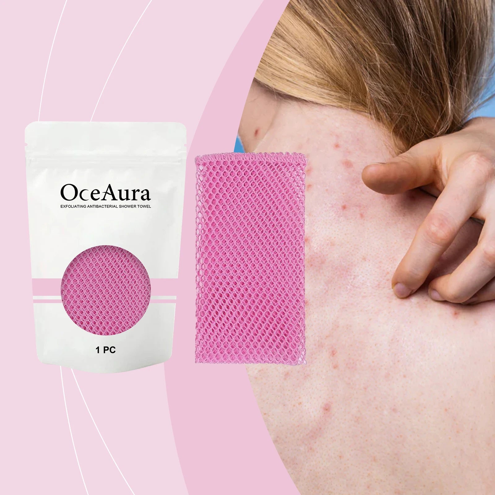 Back Scrub Washcloth For Body Exfoliating Shower Towel Cleansing Skin Polishing Cloth Oil Control Dirt Removal Bath Accessories