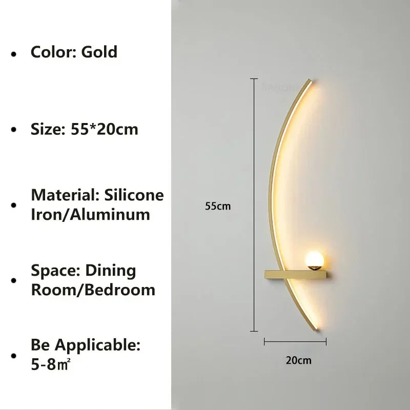 Modern LED Wall Lamps Minimalist Stripes Wall Sconce Decorative for Bedroom Bedside Home Living Room Background Lighting Luster