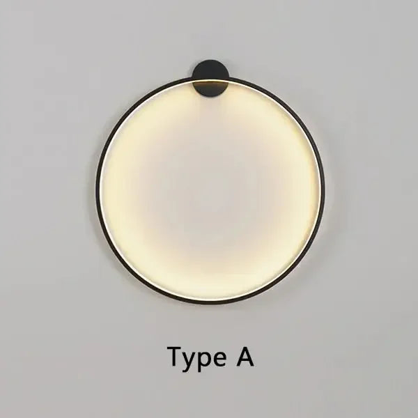 Modern Decor LED Wall Lamp For Bedroom Living Room Home Nordic Design Round Ring Indoor USB Wall Sconce Lighting Fixture