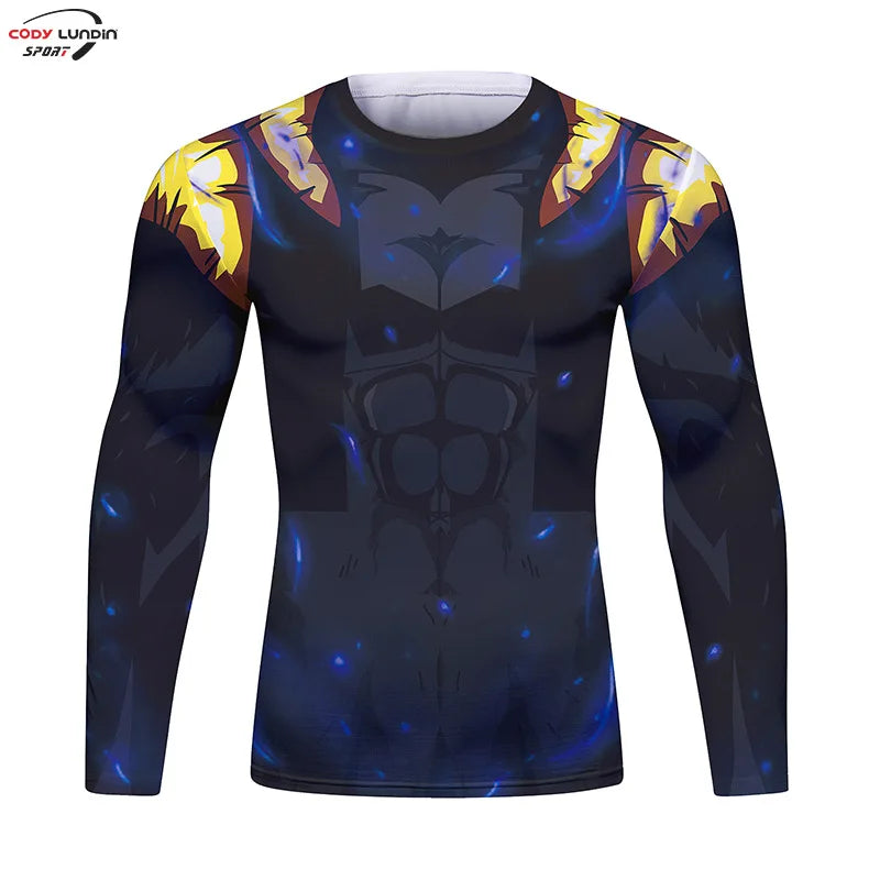 Gym Compression Shirt Men Anime GOKU Cosplay Costume T-Shirt Quick Dry  Long Sleeve Fitness Bodybuilding Workout Sport Shirts