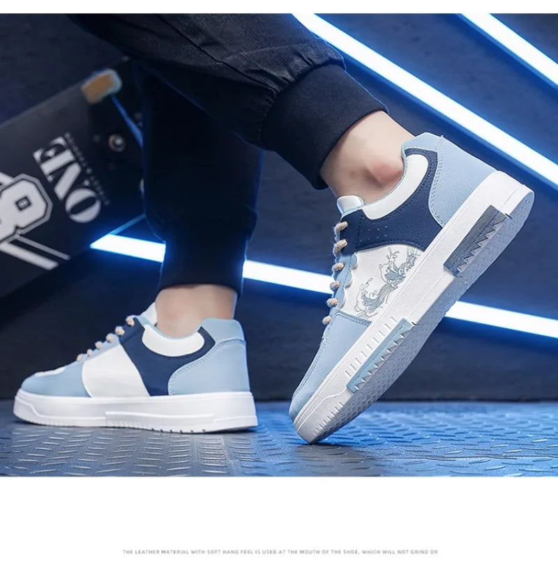 Men's Thick Soles Casual Shoes Four Seasons Soft Sole Low Tops Outdoor Walking Shoes Fashion Sports Board Shoes Vulcanized Shoes