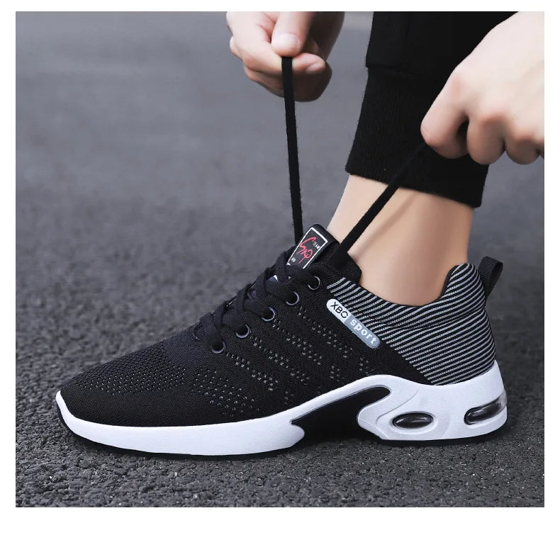 Men's Trendy Breathable Lace-Up Running Shoes Korean Light Casual Sports Sneakers