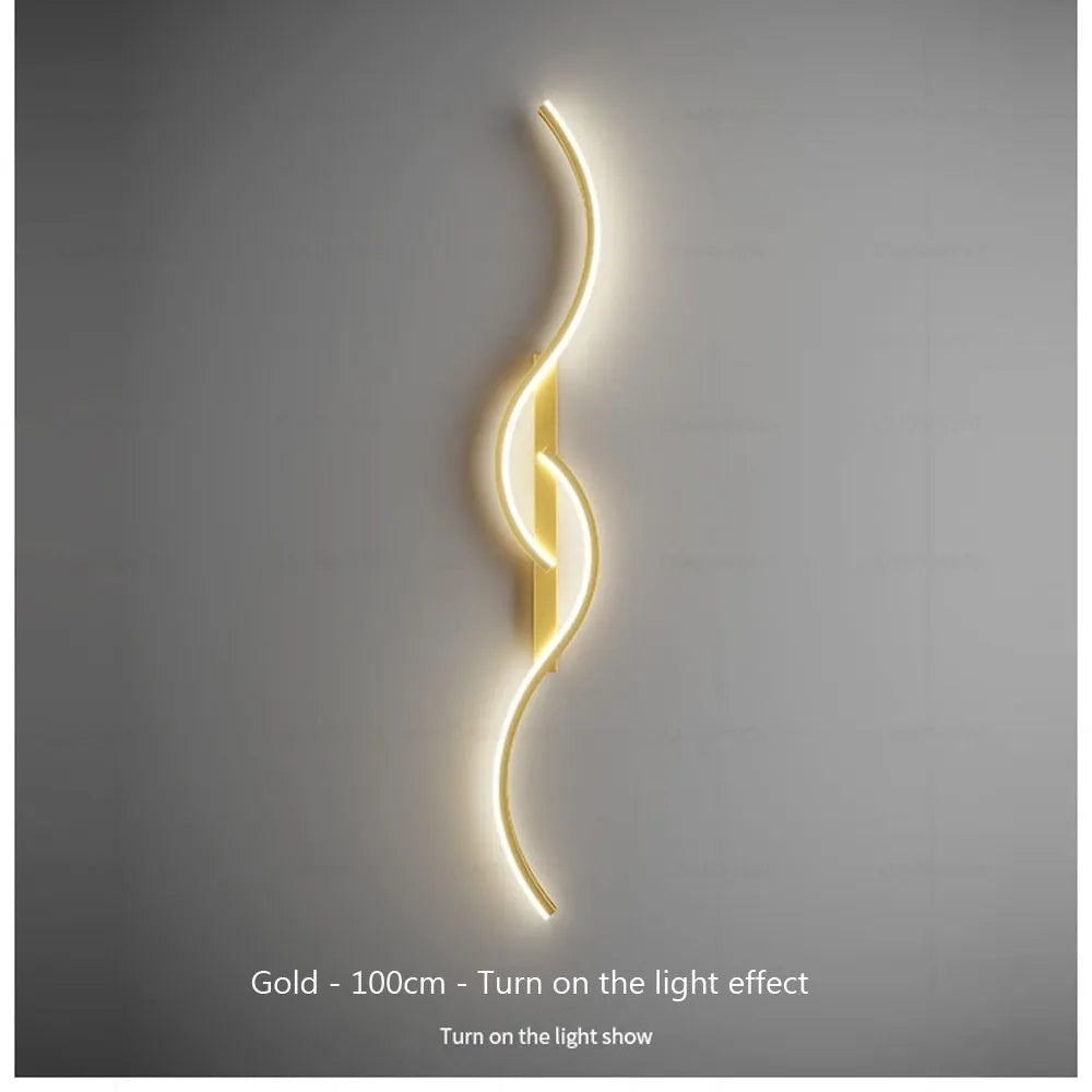 Modern LED Wall Lamp Minimalist Led Light Bedroom Bedside Long Strip Wall Sconces Living Room Sofa Home Indoor Lighting Fixture