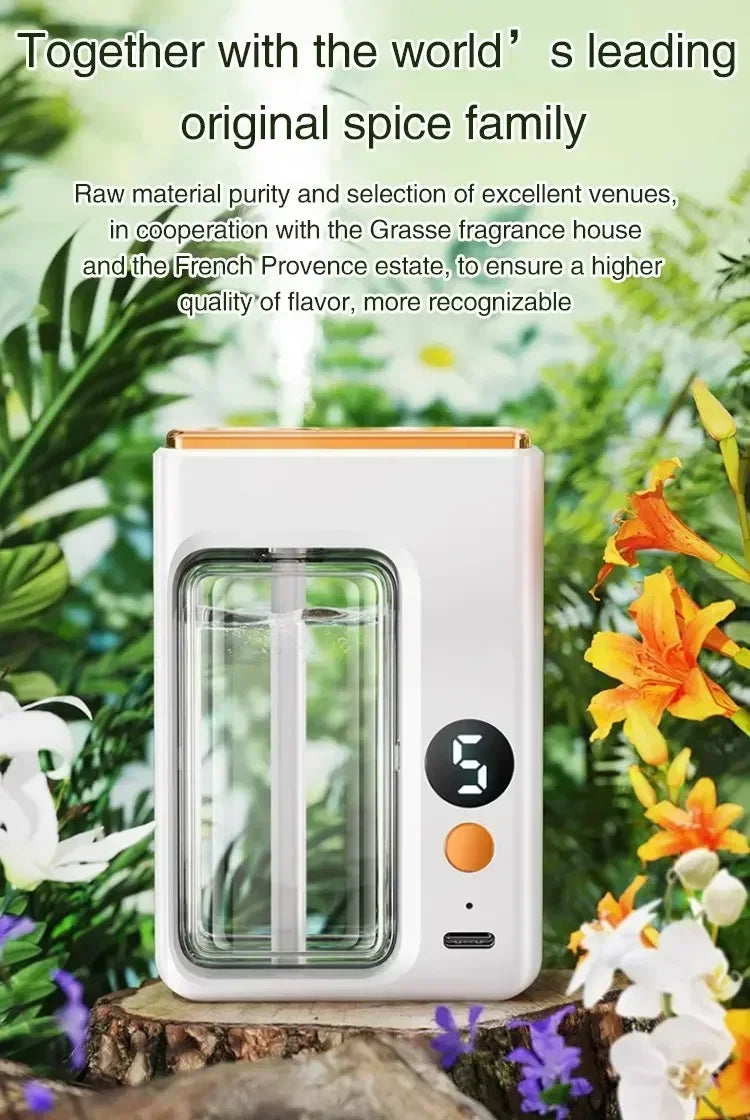 Diffuser Aromatherapy Machine with Display,Wireless Wall Hanging Portable Automatic Fragrance Spray Bathroom DeodorizationPurify