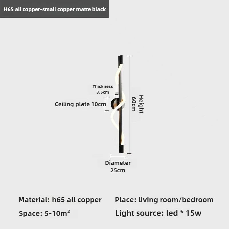 Bedroom Bedside LED Wall Lamp Italian Minimalist Designer Creative Art Living Room TV Background Corridor Staircase Decoration