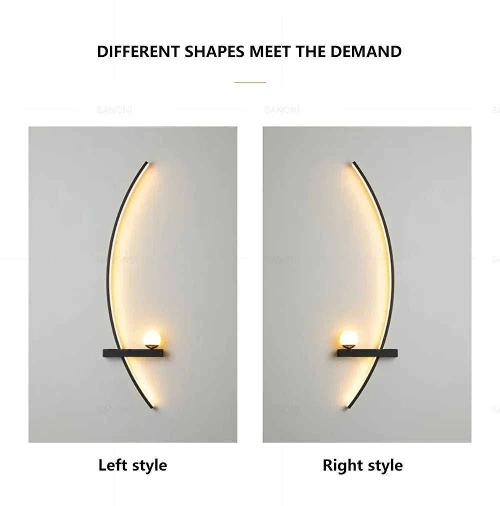 Modern LED Wall Lamps Minimalist Stripes Wall Sconce Decorative for Bedroom Bedside Home Living Room Background Lighting Luster